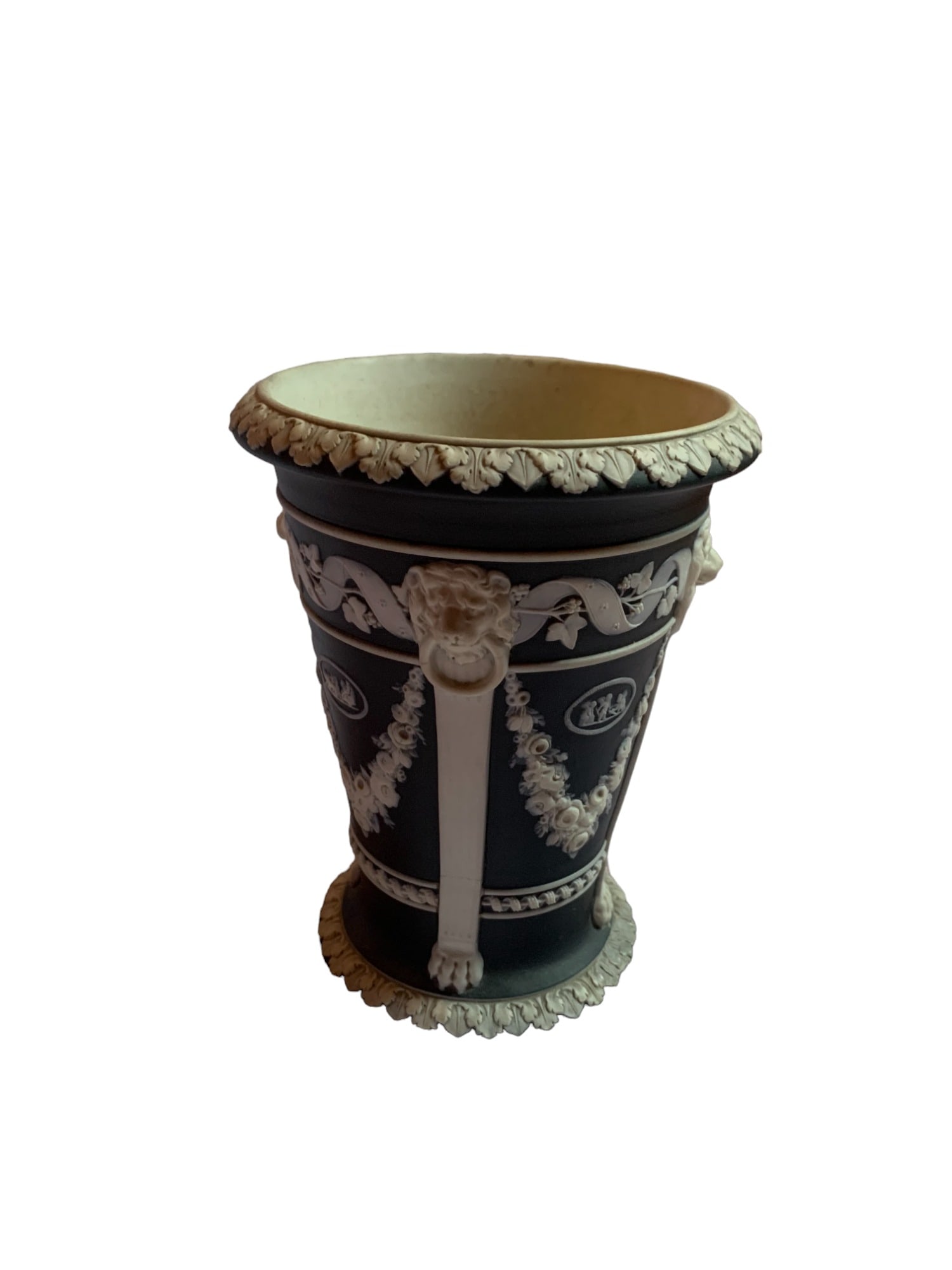 Wedgwood Black Basalt Ram Head Neoclassical Planter (1 of 3)