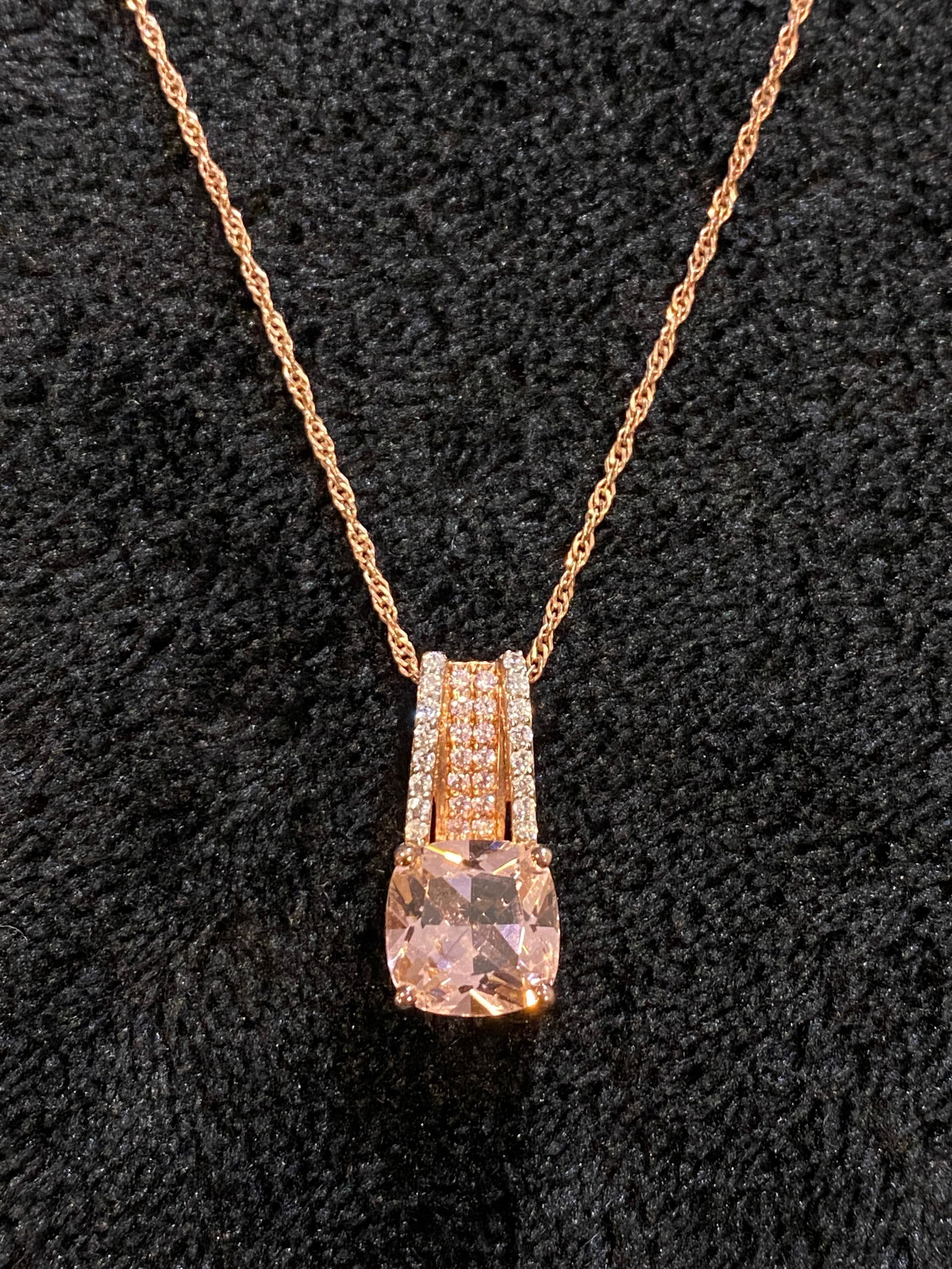 Morganite Simulant Pendant Over 925 Sterling Silver (1 of 3)
