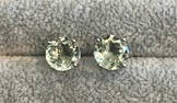 Green Amethyst Prasiolite over 925 Sterling Silver Post Earrings