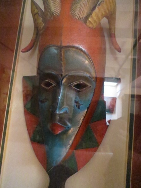 COLLECTION LOUIS GOSSETT JR,AFRICAN TRIBAL MASK: West Africa Painted Baule Tribal Mask This Baule mask is one of the Mblo masks which are used for entertainment purpose in skits and solo dances. This mask would have represented one important person