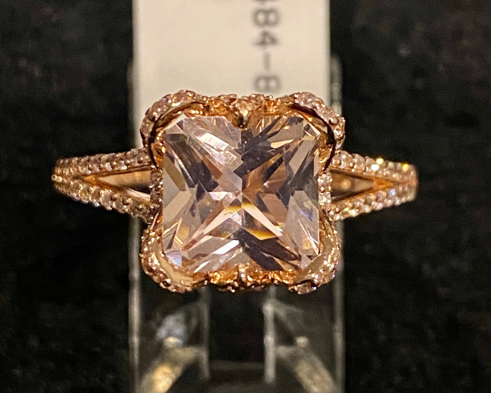 925 Sterling Silver Kunzite & White Sapphire Style Ring, Stamped "YGI 925": 925 Sterling Silver Kunzite & White Sapphire Style Ring, Stamped "YGI 925". Ships from Austin, TX.