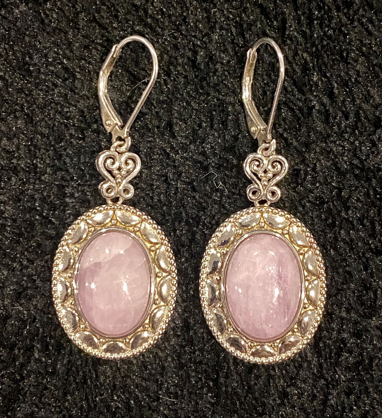 Peruvian Pink Opal Sterling Silver Dangle Earrings (1 of 2)