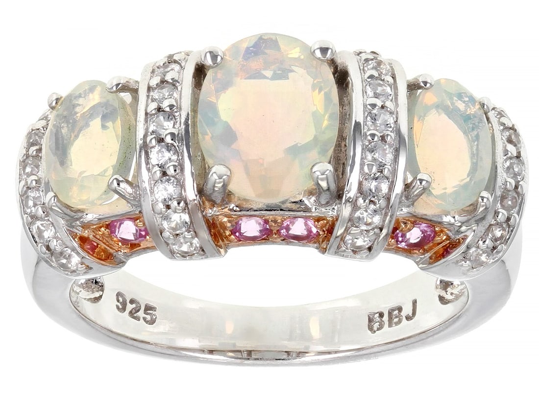 Ethiopian Opal Rhodium Over Sterling Silver Ring 1.95ctw (1 of 3)
