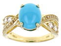 Blue Sleeping Beauty Turquoise 10k Yellow Gold Ring