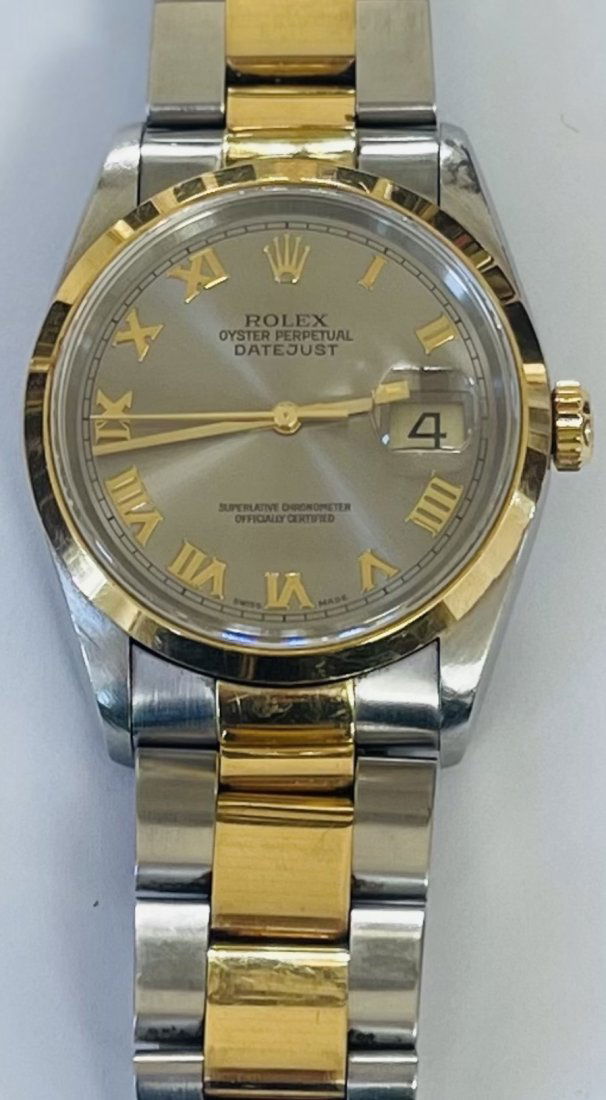 Rolex Oyster Perpetual Datejust Roman numeral dial Two tone 18k gold and Stainless Steel Band (1 of 9)