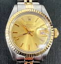 ROLEX DATEJUST OYSTER PERPETUAL 18K GOLD Two-Tone Ladies circa 1981 Model 6917