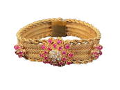 14 Karat Gold Ruby & Diamond Bracelet