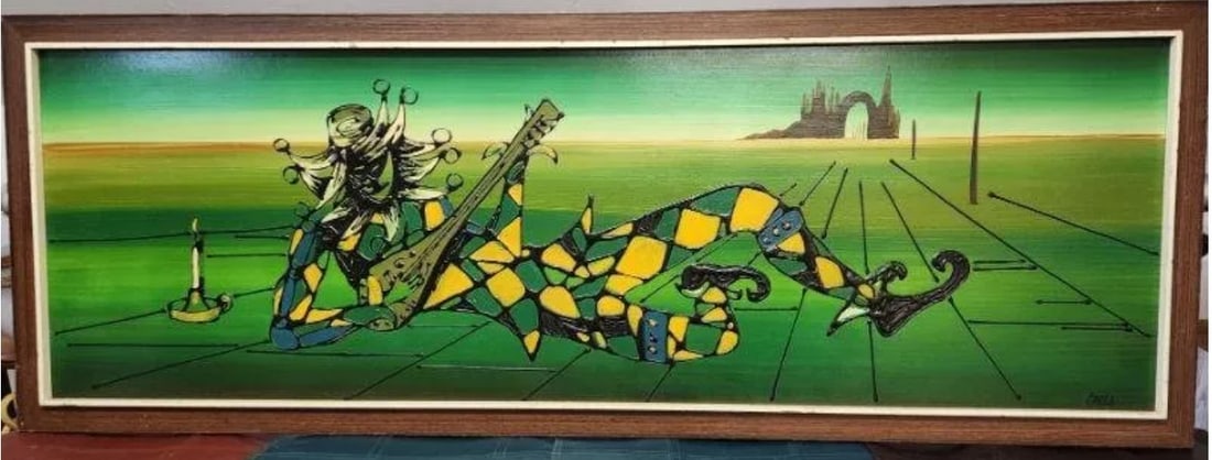 Carlo of Hollywood - Spectacular Ultra-Large Vivid Painting of Court Jester on Surreal Landscape (1 of 3)