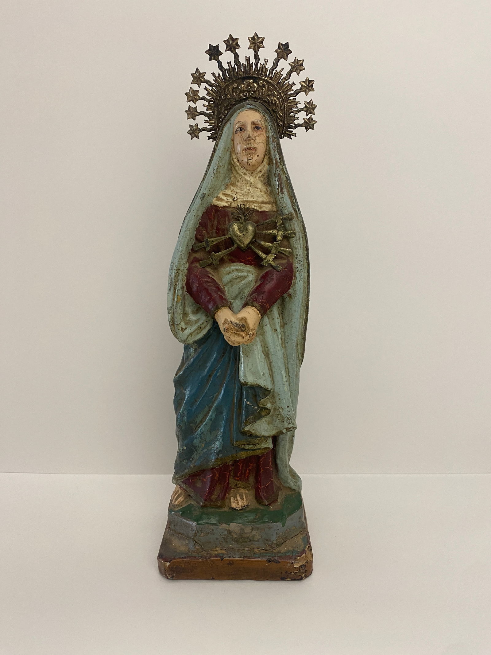 Carved Colonial Statue - Our Lady of Sorrows (1 of 5)