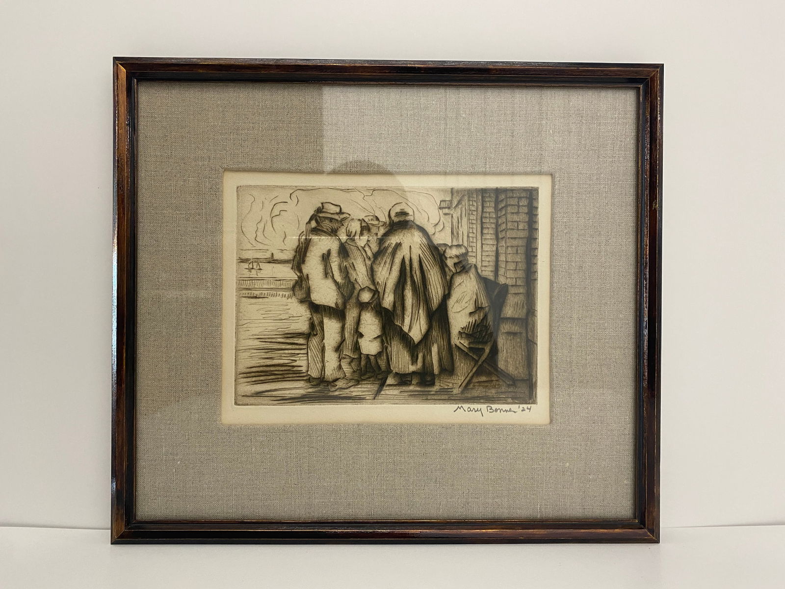 Mary Bonner Print Featuring a Group of People and a Child 1924 (1 of 4)