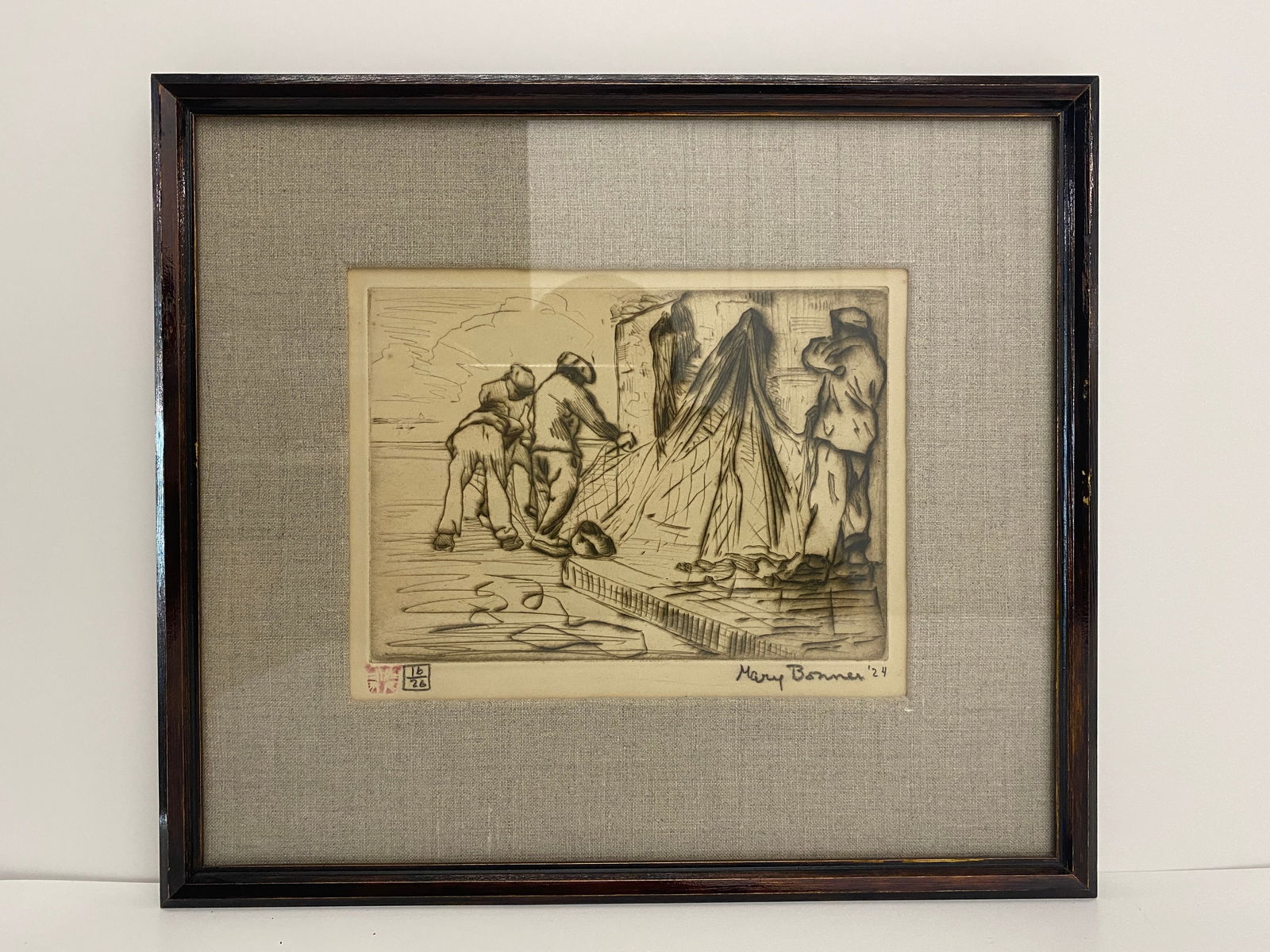 Mary Bonner Print Featuring Men Working at the Docks  1924 (1 of 4)