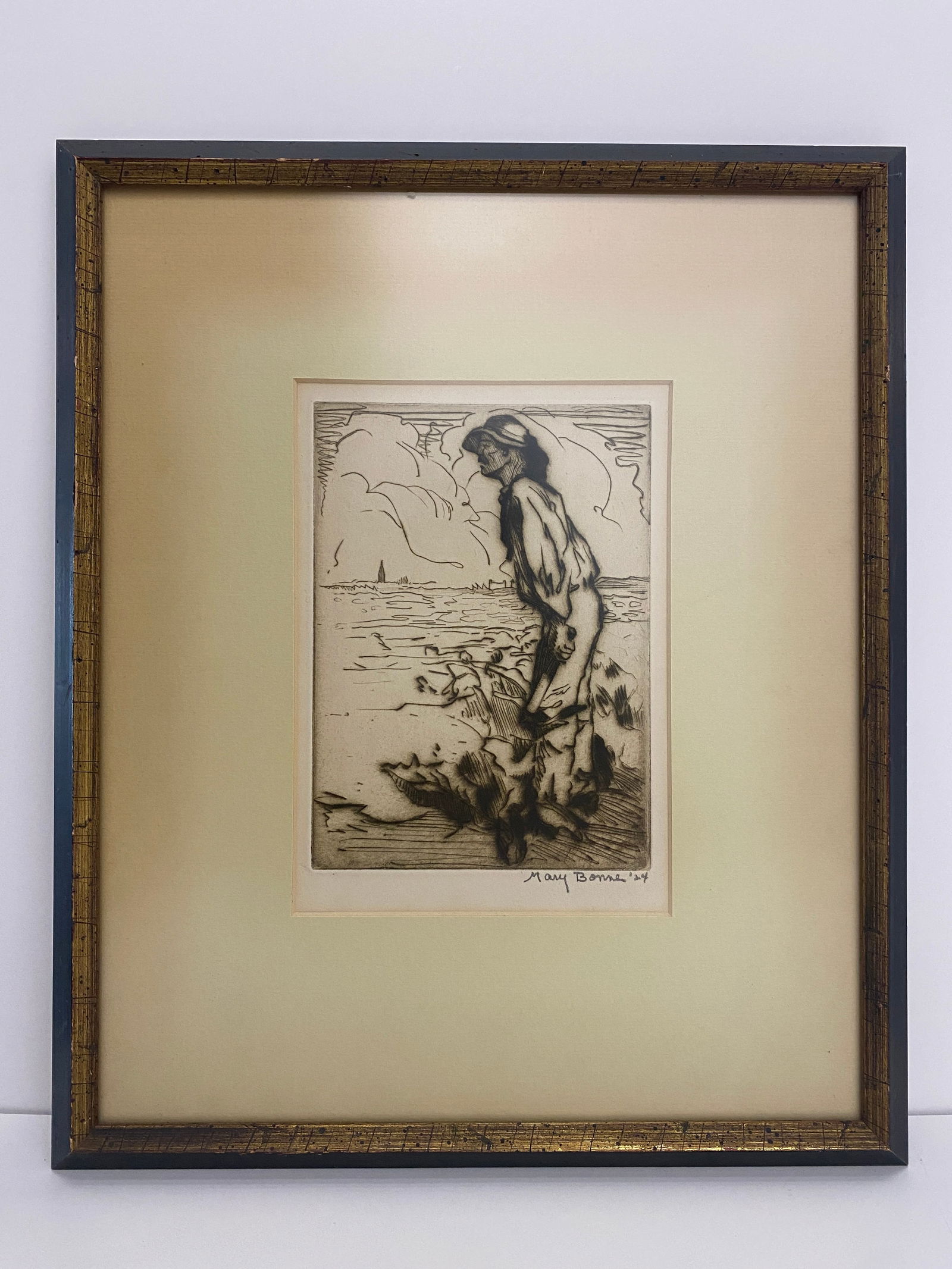 Mary Bonner Print Featuring a Man at the Seashore 1924 (1 of 4)