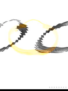 Gold and Silver Braided Bracelet: Bracelet featuring a unique gold and silver braided design with a secure clasp. L: 2", Wt: 11g. Ships from Los Angeles, CA.
