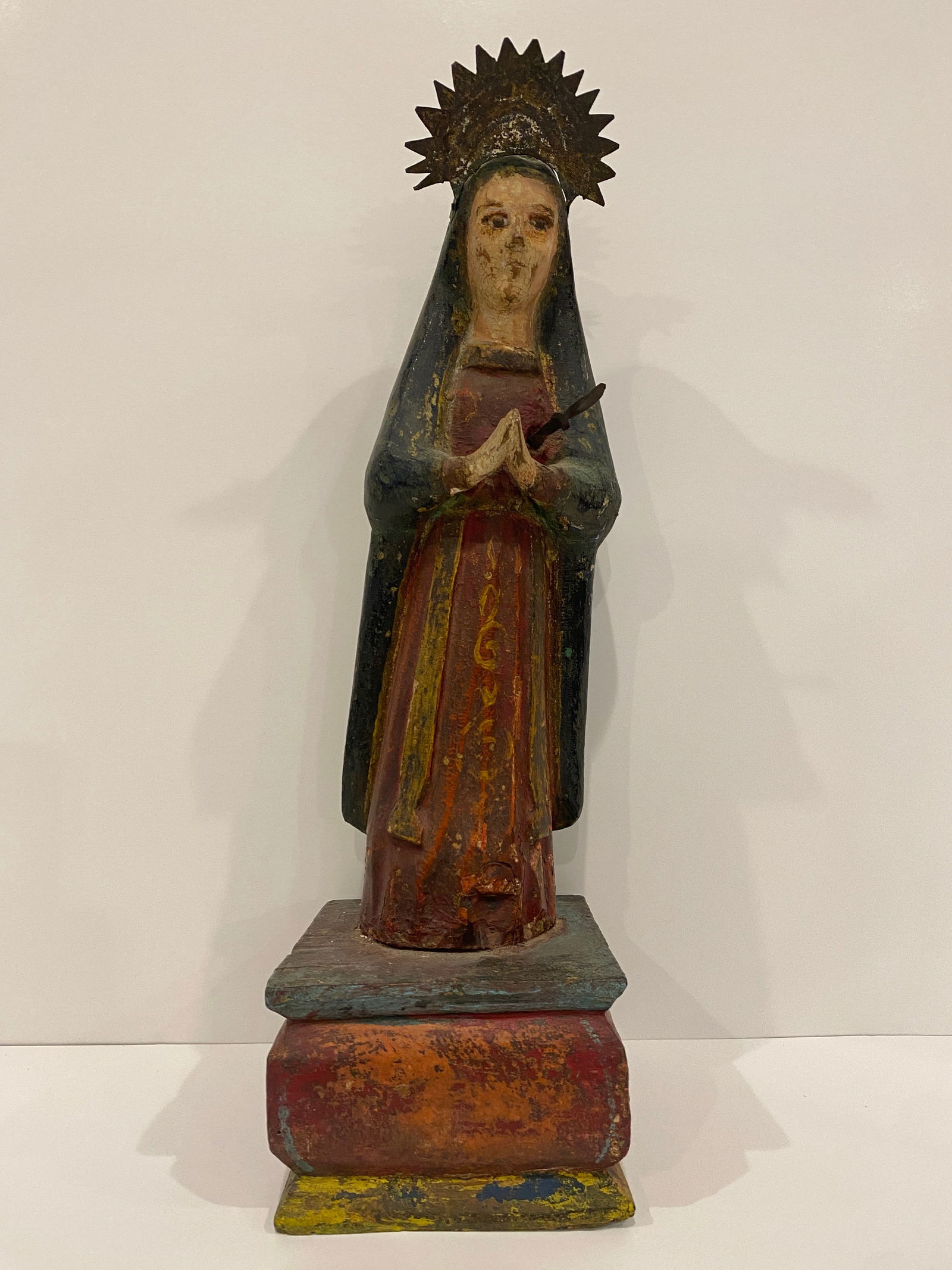 Saint Statue w/ a Knife in the Heart - Hand Painted (1 of 4)