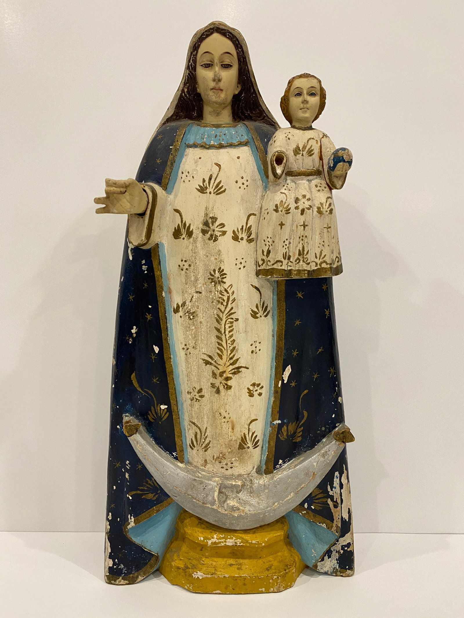 Madonna / Virgin Mary and Child Statue: Shipping from Austin, TX. Dimensions: 19 x 8.5 in This piece depicts the enduring bond of Christian motherhood. As a cherished symbol of faith, this Marian art figure carries historical significance, 