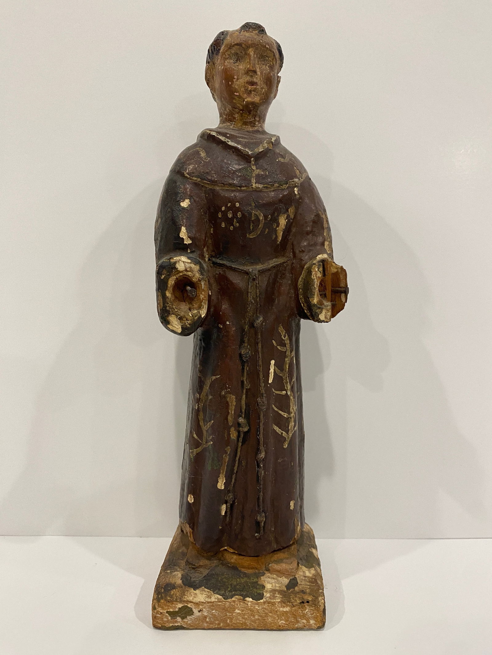 Saint / Santos Handpainted Wooden Statue - Brown and Gold (1 of 4)