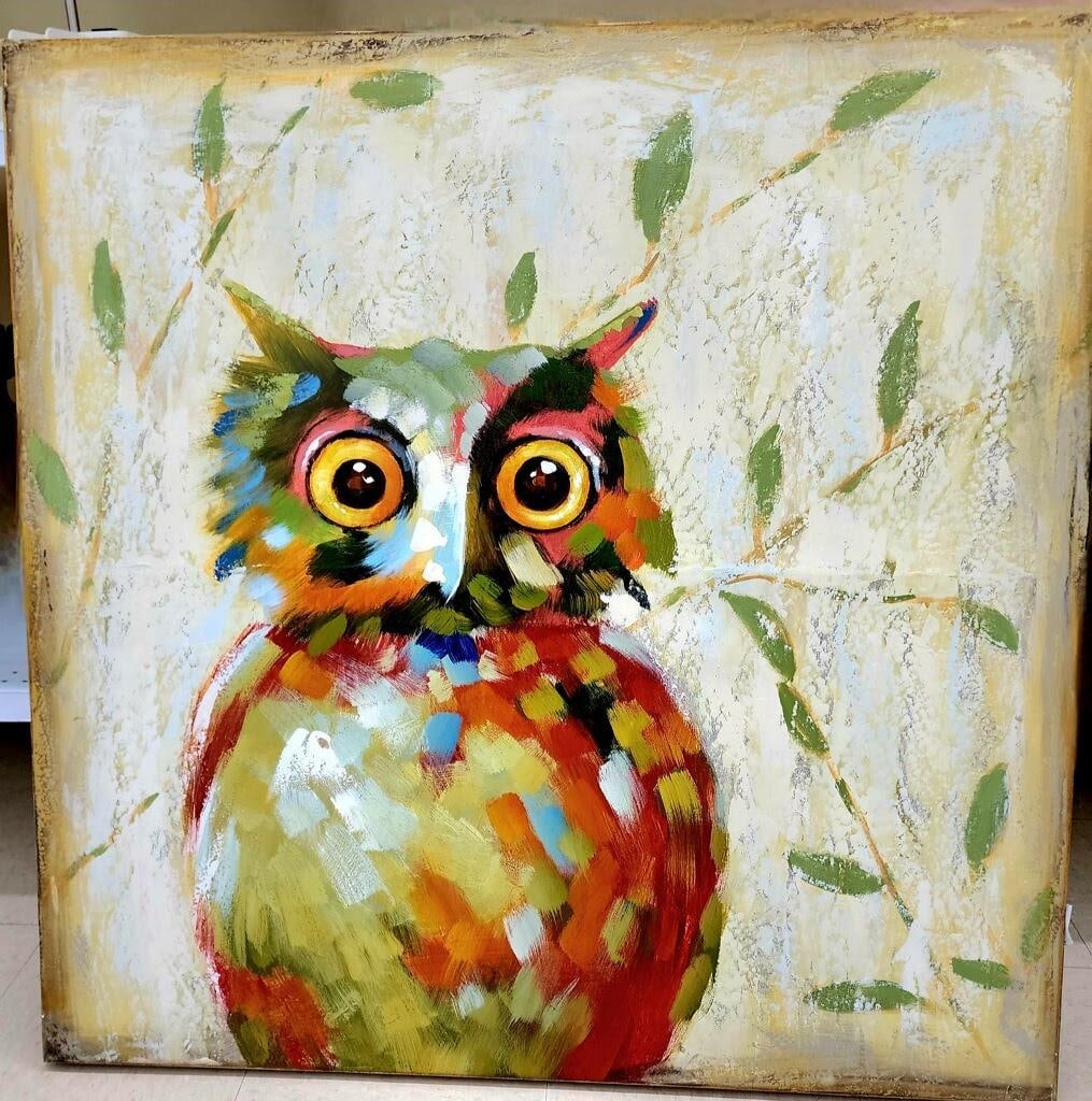 Abstract Owl Expressionist Oil Painting Reproduction (1 of 1)