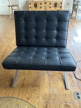 Knoll Barcelona Chair Authentic Ludwig Mies van der Rohe Design 1929. 2 of 2.: Barcelona Chair Ludwig Mies van der Rohe Design 1929. One of the most recognized objects of the last century, and an icon of the modern movement, the Barcelona Chair exudes a simple elegance that epit