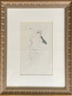 Henri de Toulouse-Lautrec - Sketch of Laughing Lady with Gloves - Pen and Black Ink on Paper: Henri de Toulouse-Lautrec - Sketch of Laughing Lady with Gloves - Pen and black ink on Paper. Henri de Toulouse-Lautrec (1864 - 1901), was a French artist who immersed himself in the colourful and