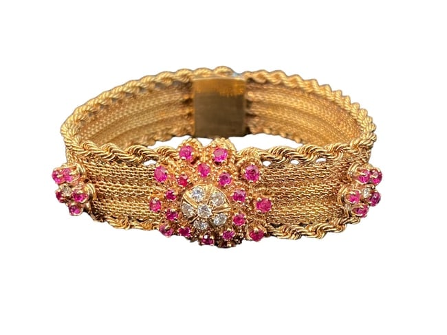 14 Karat Gold Ruby & Diamond Bracelet (1 of 4)