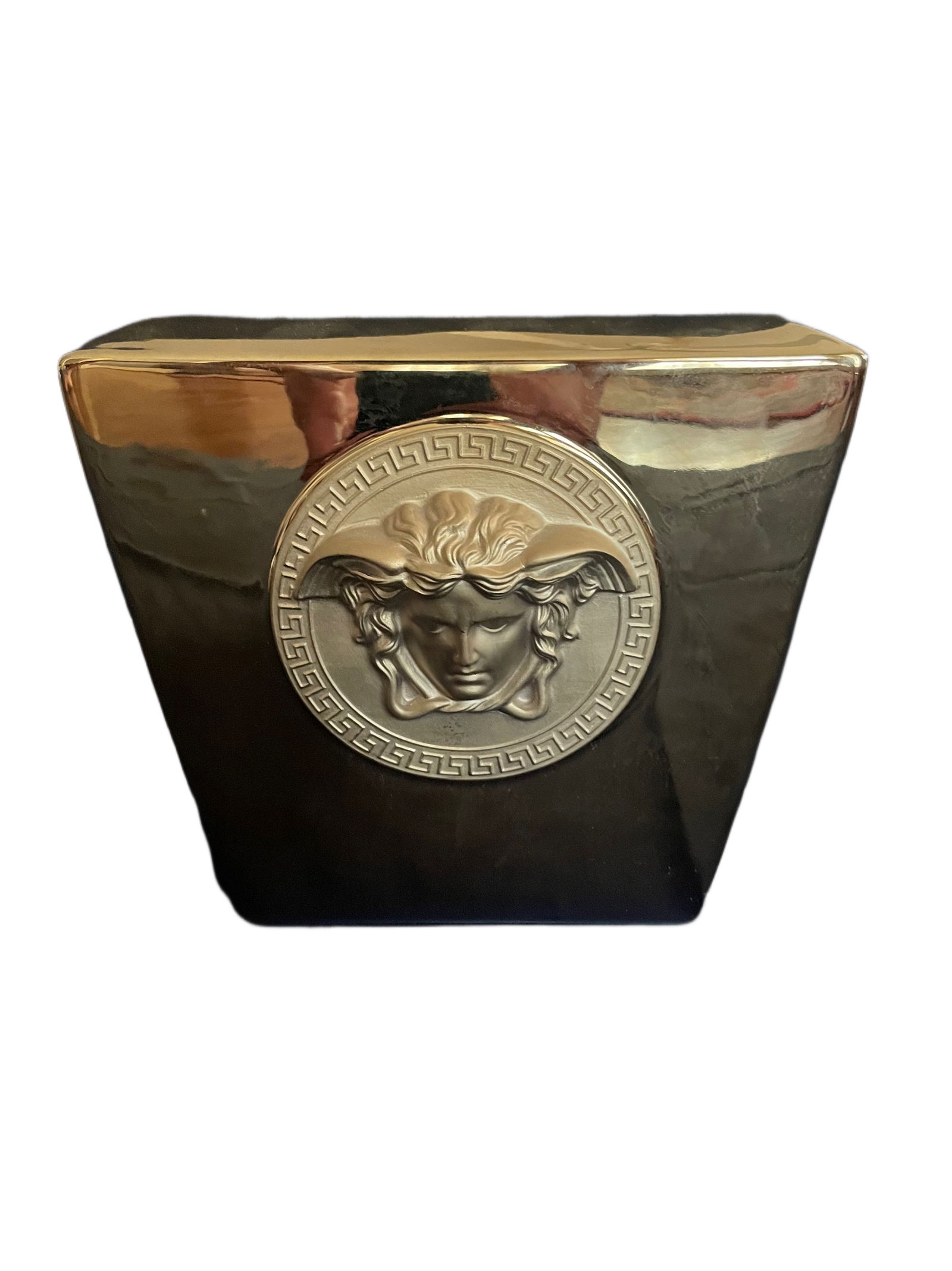 Versace Rosenthal Vase in Gold - Medusa Logo - Small (1 of 6)