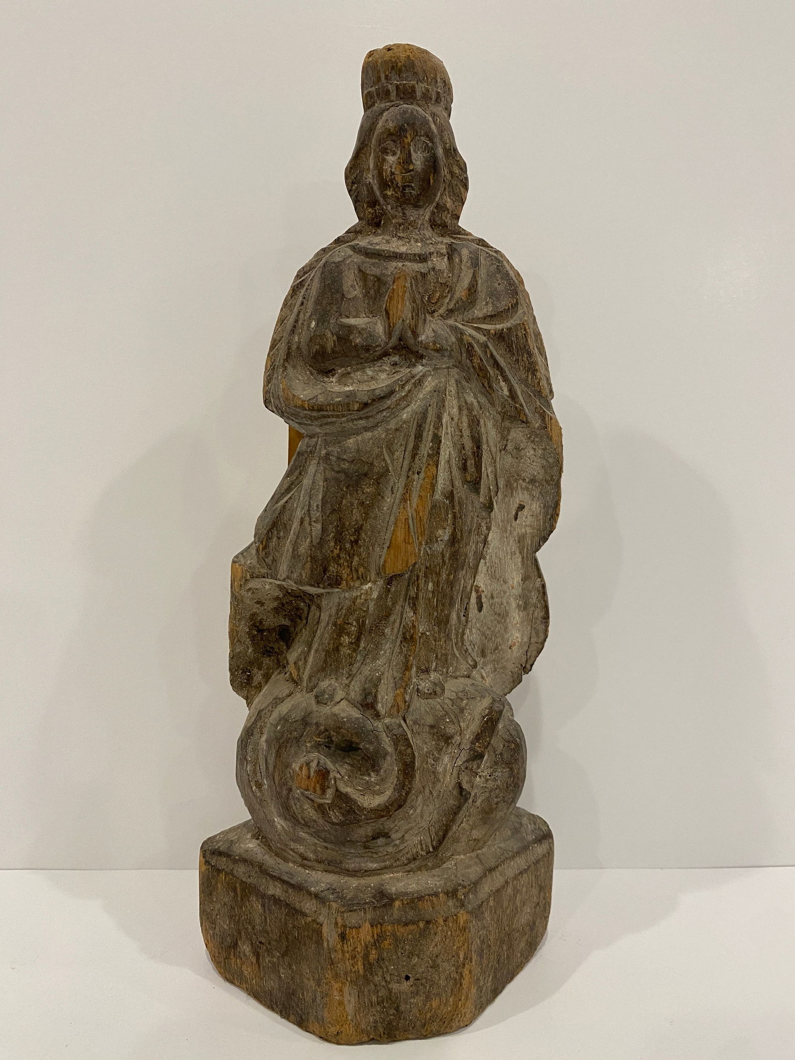 Carved Wood Madonna / Virgin Mary Statue 17th Century - Philippines (1 of 4)