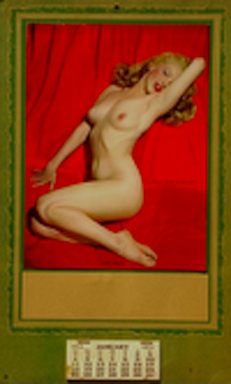 1953 MARILYN MONROE SALESMAN CALENDAR GOLDEN DREAMS: This is a vintage authentic original famous Golden Dreams Salesman's Blank calendar posed by Marilyn Monroe, photographed by Tom Kelly. IMPRINTED: Posed By Marilyn Monroe ~ Golden Dreams ~ Made In USA