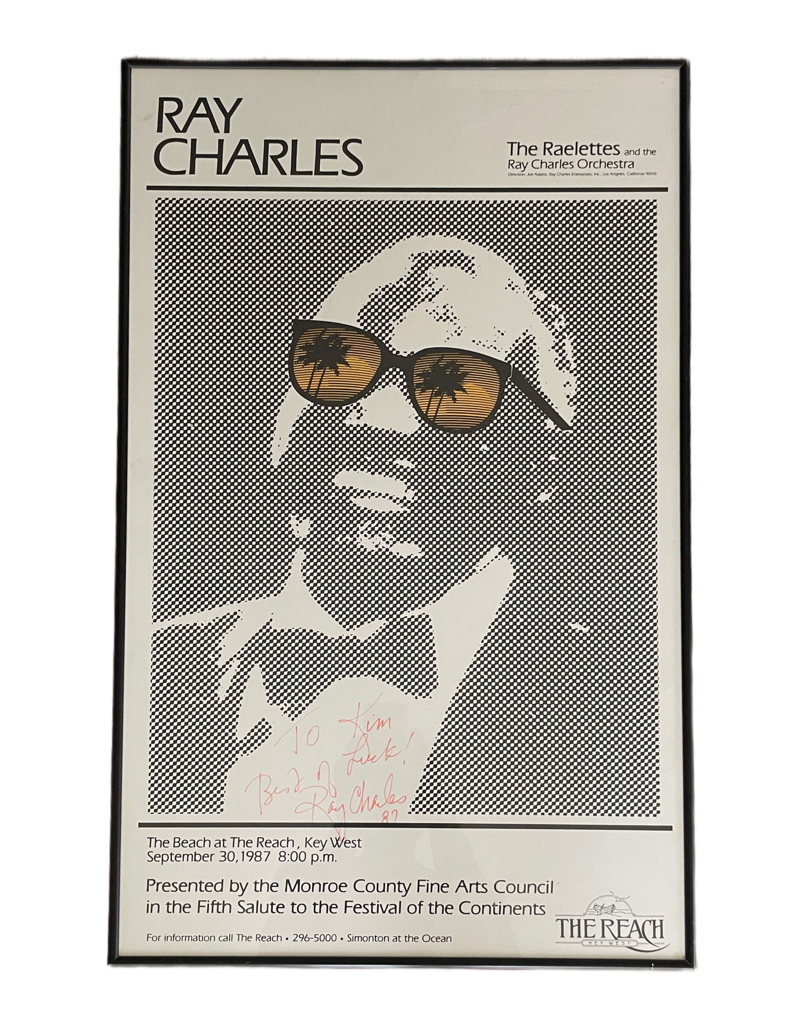 Ray Charles Signed / Autographed Poster - 1987 (1 of 3)