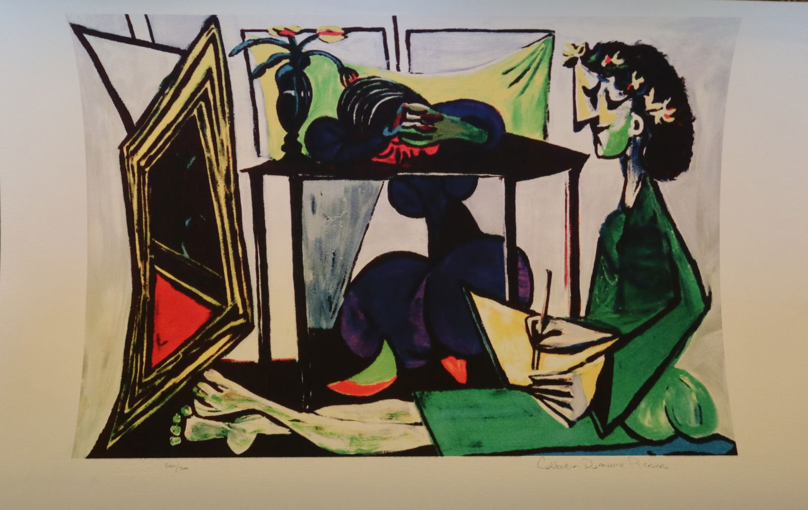 Picasso - Girl Drawing - Signed Print / Lithograph (1 of 4)