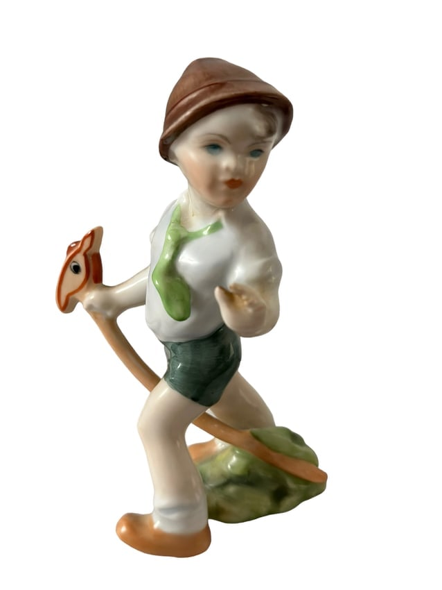 Herend Hungary Boy Riding Hobby Horse - Handpainted Porcelain Signed 5836 (1 of 5)