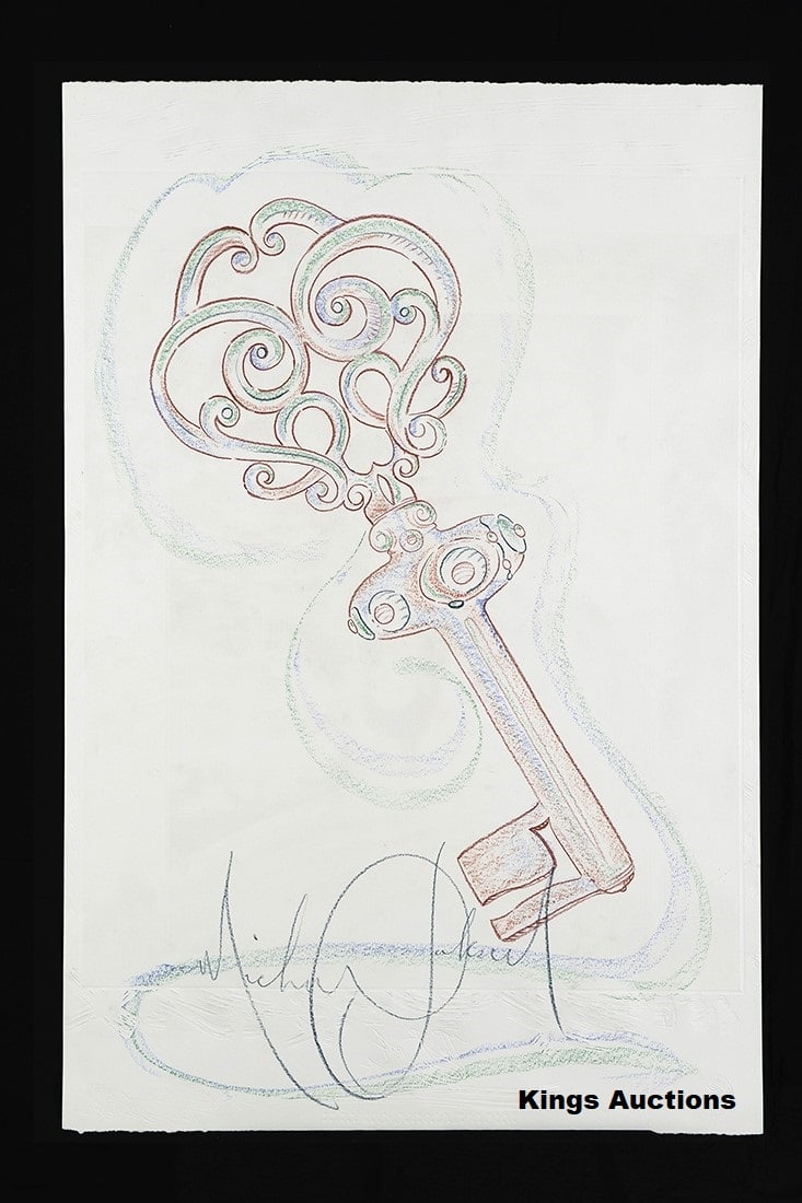 Double Sided - Artwork / Fine Art Signed by Michael Jackson - A. "Key III" & B. "The Book" (1 of 5)