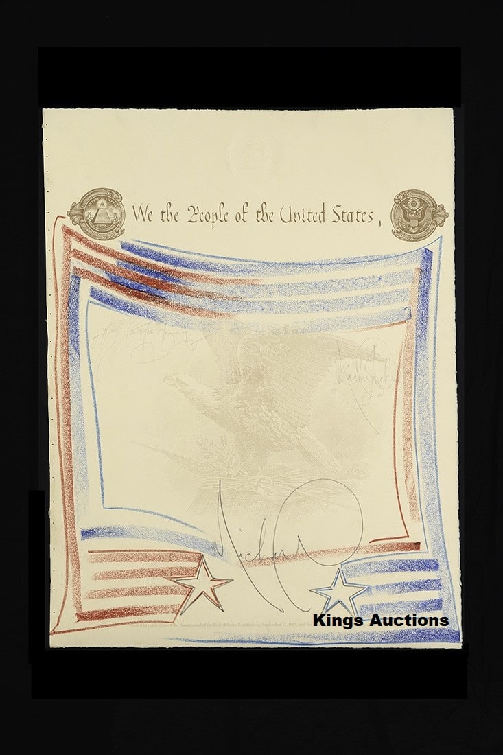 Artwork / Fine Art Signed by Michael Jackson - "We the People" [1987] (1 of 7)