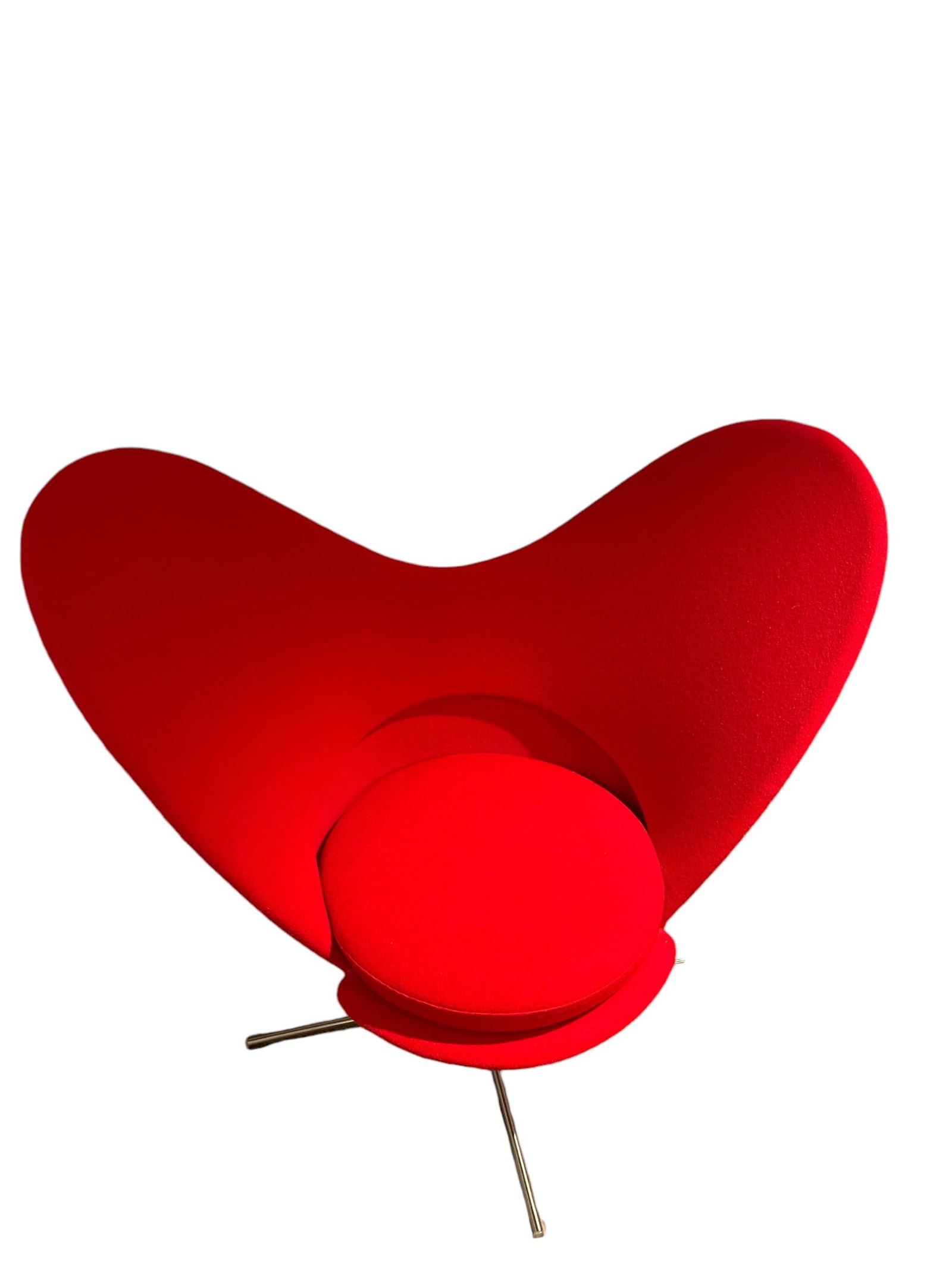 Vitra Heart Cone Chair - Red Artist Vernor Panton: Vitra Heart Cone Chair - Red From Vitra website: The Heart Cone Chair takes its name from the expressive, heart-shaped silhouette of its seat shell. Designed by Verner Panton in the late 1950s, the ch