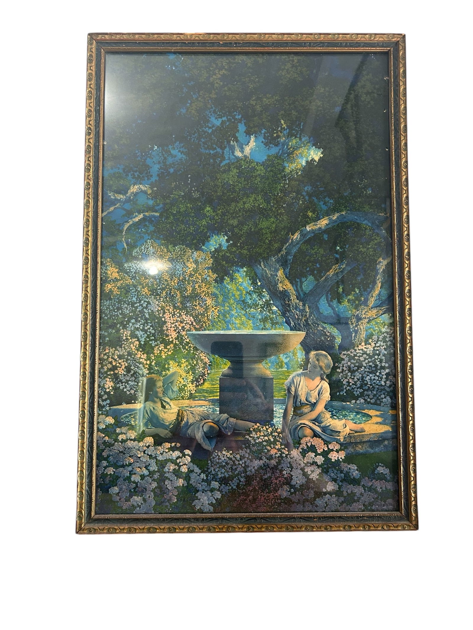 Maxfield Parrish - Reveries 1926 - Art Deco Framed Print: Artist: Maxfield Parrish Title: Reveries 1926 Medium: Art deco framed print Dimensions: 23.5inH x 15inW Description: (July 25, 1870 - March 30, 1966) Maxfield Parrish was an American painter and illus