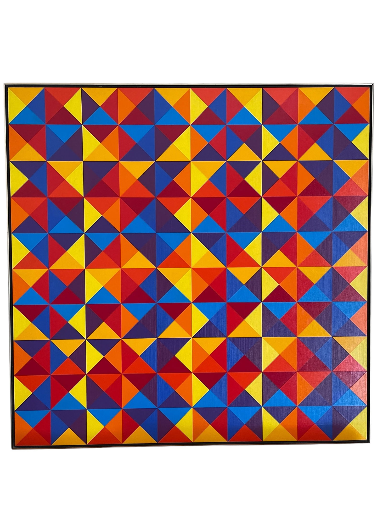 Karl Benjamin - Abstract Painting - Oil on Canvas: Karl Benjamin - Abstract Painting - Oil on Canvas Karl Stanley Benjamin (December 29, 1925 ? July 26, 2012) was an American painter known for his vibrant geometric abstractions. He gained prominence i