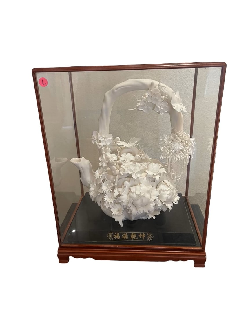 Chinese Dehua White Porcelain Celebration Tea Pot (1 of 4)