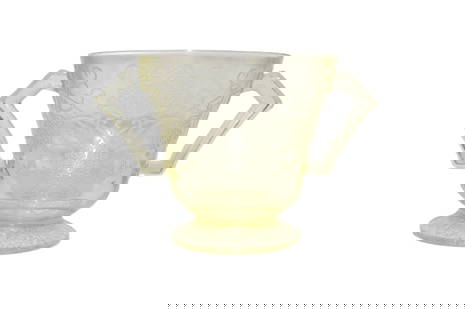 1930s Hazel Atlas Yellow Depression Glass Sugar Bowl - Florentine Pattern: 1930s Hazel Atlas Yellow Depression Glass Sugar Bowl - Florentine Pattern This exquisite pair of Chinese Plique-Ã -Jour bowls showcases the delicate art of open-cell enamelwork. Each bowl