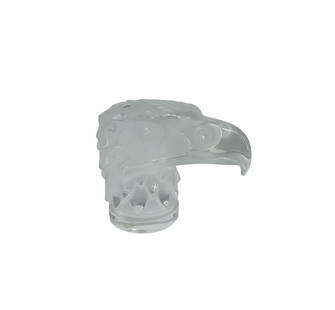 Lalique Glass Eagle Head Paperweight Signed: Lalique Glass Eagle Head Paperweight Signed Artist/Designer: Lalique Signatures: Signed Medium: Frosted Crystal Dimensions: 5 x 6 in Description: French Art Deco “Tête d’Aigle” Car
