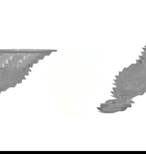 Lalique "Dampiere" Crystal Sparrow Vase: Lalique "Dampiere" Crystal Sparrow Vase Artist: Lalique Medium: French Crystal Dimensions: 5 x 5 in Description: Beautifully crafted with frosted sparrow motifs around the body and a clear