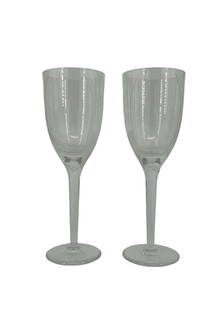 Lalique Crystal Champagne Flute Signed Pair: Lalique Crystal Champagne Flute Signed Pair Artist: Lalique Medium: French Crystal Dimensions: 8 x 3 in each Description: A stunning pair of Lalique crystal champagne flutes featuring intricate