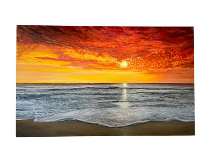 Juan Cedeno Sunset Mood Original Acrylic Painting on Canvas Signed: Juan Cedeno Sunset Mood Original Oil Painting on Canvas Signed Artist: Juan Cedeno A.K.A Nito Signatures: Signed by the artist in the lower right corner Title: Sunset Mood Medium: Oil on canvas