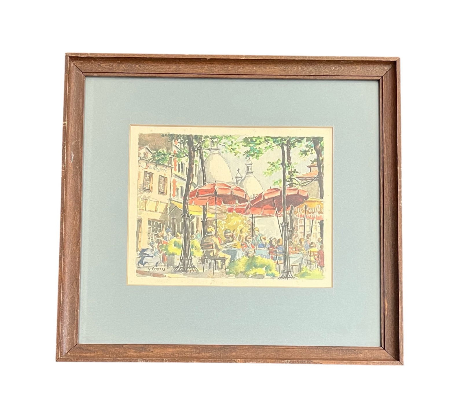 Yvonne Canu, Original Watercolor on Paper, Signed: Yvonne Canu, Original Watercolor on Paper, Signed Description: Artist: Yvonne Canu (French, 1921–2008) Medium: Watercolor on paper Dimensions: Framed: 13 x 12 in Artwork: 8 x 6 in Details: Another p
