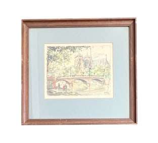 Yvonne Canu, Original Watercolor on Paper, Signed