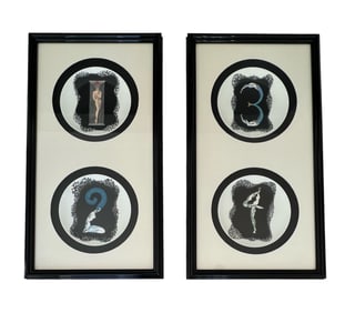 Erté, Numerals Porcelin Plates, Set of 4