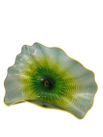 Dale Chihuly Art Glass Sculpture - Green & Yellow