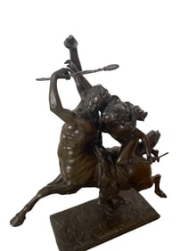 J. LeDuc - Centaur Nessus & Deianeira Antique Gilt Bronze (1848-1918)