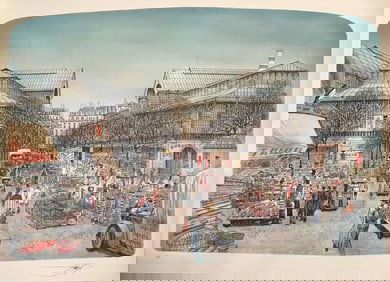 Rolf Rafflewski, Les Halles, Limited Edition Lithograph, Numbered and Signed