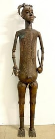 Bronze Male Figure w/ Pipe - Aboriginal Indigenous Art