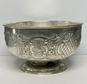 Viners of Sheffield - English Chased Silver/Copper Punch Bowl