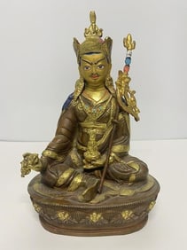 Padmasambhava (Guru Rimpoche) Gilt Copper Statue